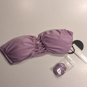 Amuse Society Lilac Bandeau Bikini Top